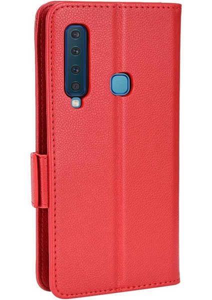 Samsung Galaxy A9 2018 Pu Deri Manyetik Kart Yuvaları Tutucu Yan (Yurt Dışından)