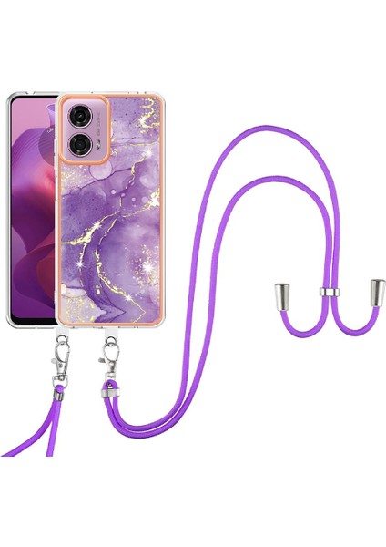 Motorola Moto G04/G24 Mermer Crossbody Kordon Askısı Anti-Scratch Için Kılıf (Yurt Dışından)