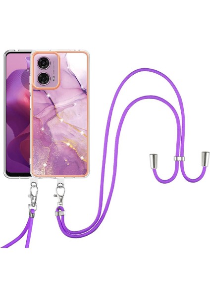 Motorola Moto G04/G24 Mermer Crossbody Kordon Askısı Anti-Scratch Için Kılıf (Yurt Dışından)