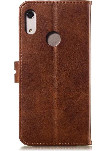 Cüzdan Kılıf Için Huawei Y6 2019 Kabartmalı Kart Tutucu Kickstand Tüm Yuvarlak (Yurt Dışından)