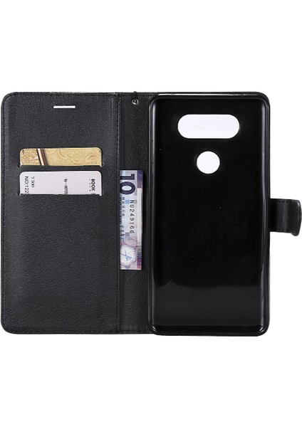 Lg V20 Için Flip Case Kart ile Yüksek Kaliteli Deri Klasik Düz Renk (Yurt Dışından) indirimleri