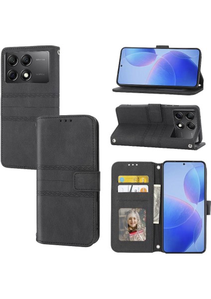 Xiaomi Poco X6 Için Flip Case Cüzdan Kılıf Darbeye Koruyucu Kickstand (Yurt Dışından)