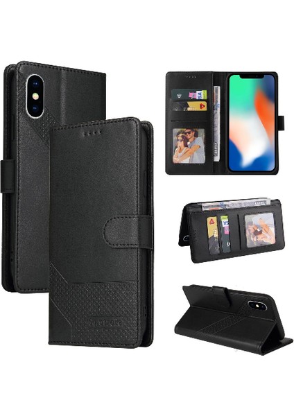 Iphone x Üç Kart Yuvaları Premium Deri Kickstand Için Flip Case (Yurt Dışından)