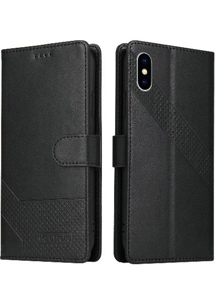 Iphone x Üç Kart Yuvaları Premium Deri Kickstand Için Flip Case (Yurt Dışından)