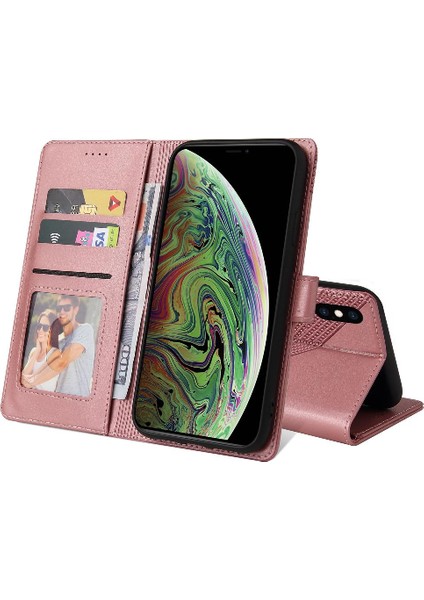 Iphone Xs Max Üç Kart Yuvaları Kickstand Premium Deri Için Flip Case (Yurt Dışından)