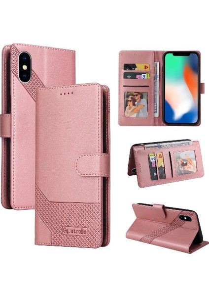 Iphone x Üç Kart Yuvaları Premium Deri Kickstand Için Flip Case (Yurt Dışından)