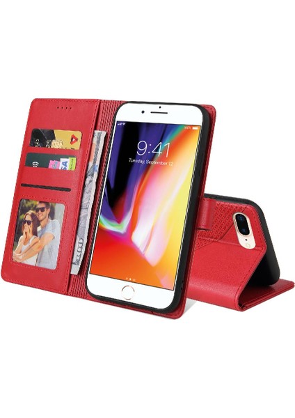 Iphone 6 Için Flip Case Artı Kickstand Premium Deri Üç Kart Yuvaları (Yurt Dışından)