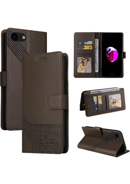 Iphone 7/8 Kickstand Premium Deri Üç Kart Yuvaları Için Flip Case (Yurt Dışından)