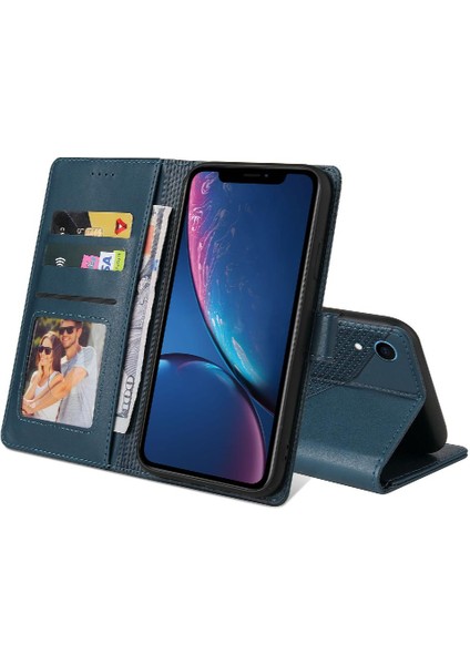 Iphone Xr Kickstand Üç Kart Yuvaları Premium Deri Için Flip Case (Yurt Dışından)