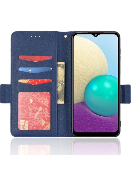 Samsung Galaxy A02 Manyetik Pu Deri Kart Yuvaları Tutucu Tarafı Için Kılıf (Yurt Dışından)