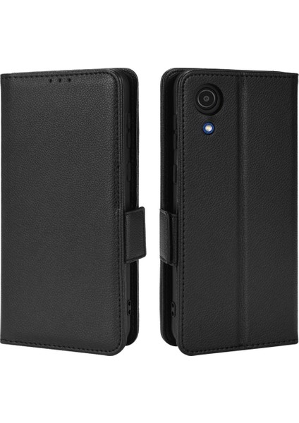 Samsung Galaxy A03 Çekirdek Cüzdan Pu Deri Yan Toka Kart Yuvaları (Yurt Dışından)