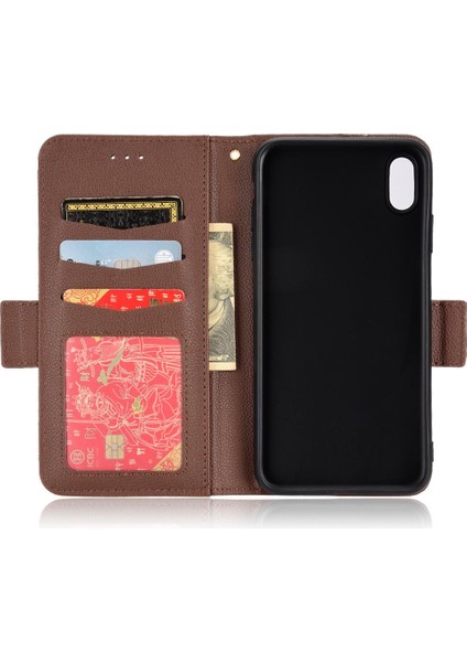 Iphone X/xs Kart Yuvaları Tutucu Pu Deri Yan Toka Cüzdan (Yurt Dışından)