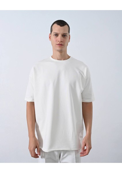 Ben Özgürüm 0 Yaka 2 Iplik Oversize Erkek T-Shirt