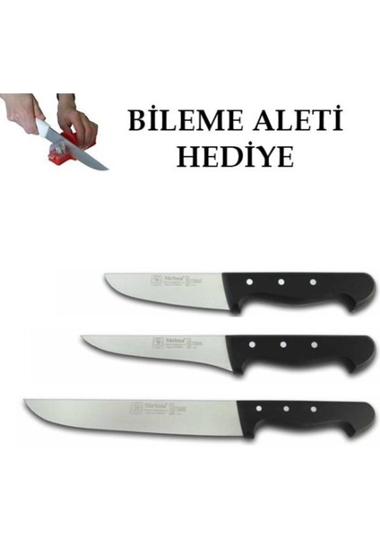 Tekno Trust Çelik 3+1 Kurban Bıçak Seti Bileme Aleti Hediyeli 4 Şef Bıçağı