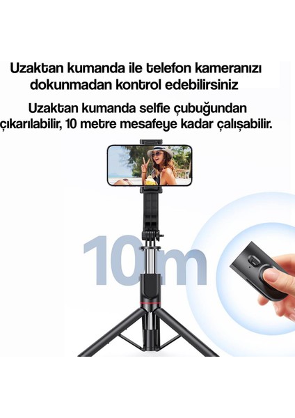 Usams 2in1 Bluetooth Kumandalı Tripod ve 360° Selfie Çubuğu ZB256