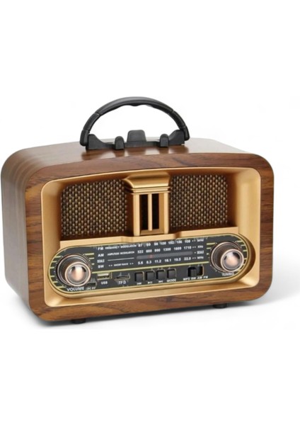 Ahşap Nostaljik Görünümlü Radyo Eski Nostaljik Radyo