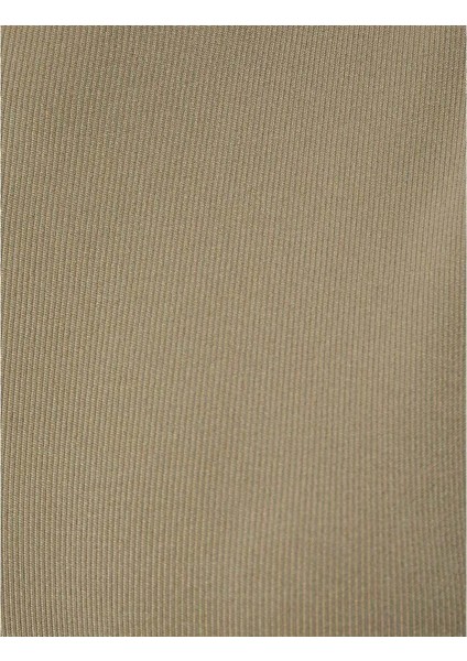 Midi Elbise Modal Karışımlı Bisiklet Yaka Kolsuz Slim Fit - Koton - 4SAK80349EK - Haki - S