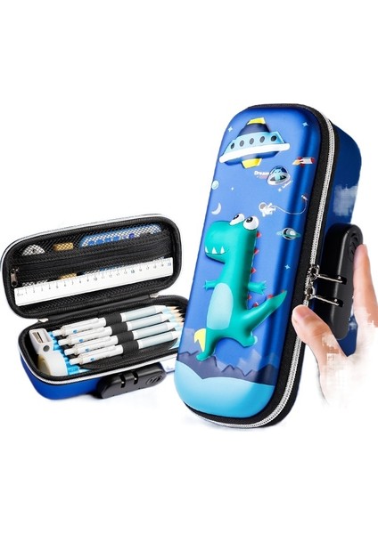 Şifreli Kilit Kalem Kutusu Sevimli Yaratıcı Çok Katmanlı Çok Fonksiyonlu Kırtasiye Kutusu (Yurt Dışından)