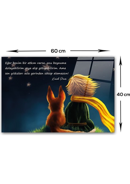 Cam Ocak Arkası Koruyucu | Küçük Prens - Yıldızlar | 40cm X 60cm fiyatları