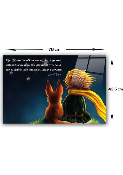 Cam Ocak Arkası Koruyucu | Küçük Prens - Yıldızlar | 49,5cm X 76cm fiyatları
