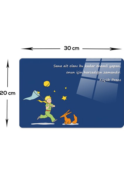 Cam Kesme Tahtası - Cam Kesme Tablası | Küçük Prens - Zaman | 20cm X 30cm fiyatları