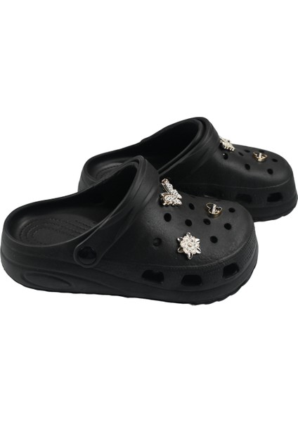 Taşlı Süslü Kelebekli Hafif Rahat Sandalet Crocs Terlik