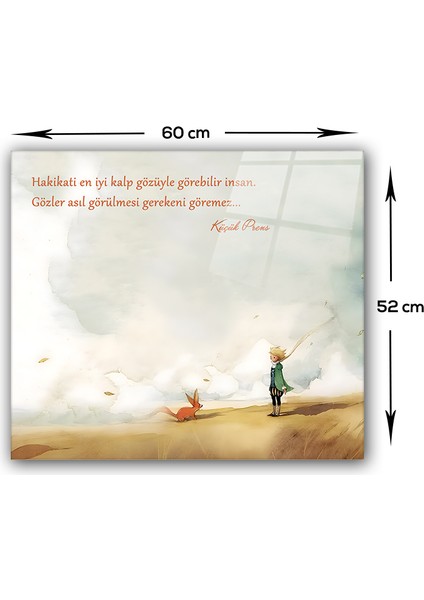 Cam Ocak Arkası Koruyucu | Küçük Prens - Kalp Gözü | 52cm X 60cm modelleri