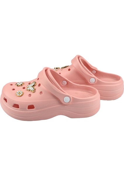 Taşlı Süslü Kelebekli Hafif Rahat Sandalet Crocs Terlik