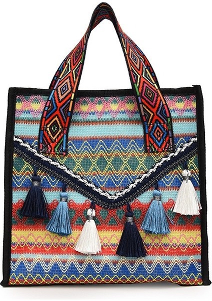 Vintage Peluş Dokuma Kadın Çantası (Yurt Dışından)