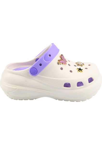 Taşlı Süslü Kelebekli Fiyonklu Yüksek Topuk Hafif Rahat Crocs Terlik