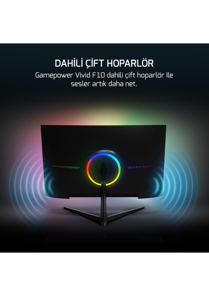 24'' Vivid F10 Curved Rgb 100Hz 1ms  2X2W Speaker Gaming Monitör (Va Panel)