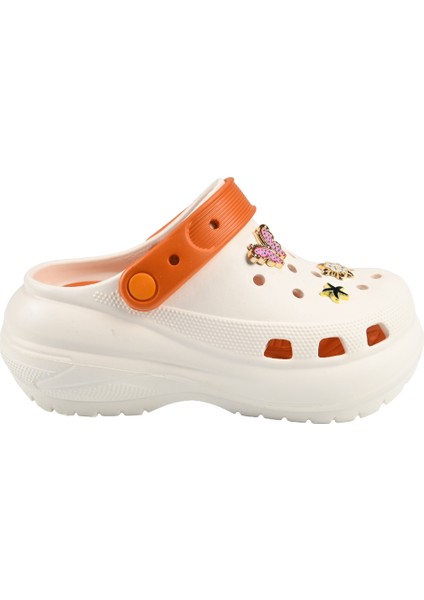 Taşlı Süslü Kelebekli Fiyonklu Yüksek Topuk Hafif Rahat Crocs Terlik