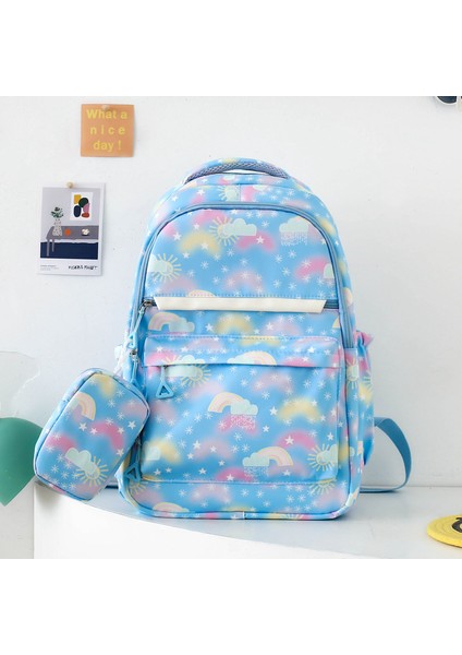 Öğrenci Baskılı Oxford Kumaş Okul Çantası Yıldızlı Gökyüzü Öğrenci Sırt Çantası (Yurt Dışından)
