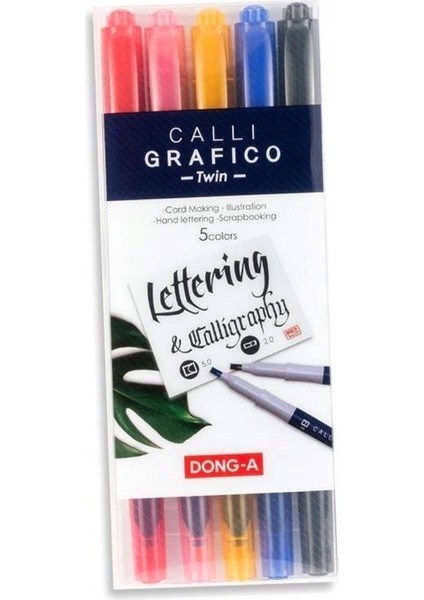 Calli Grafico Kaligrafi Kalem Kesik Uç 5 Renk Set