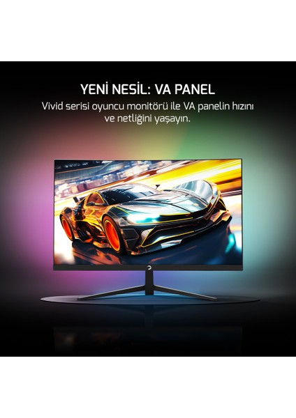 GamePower Vivid T40 24'' Curved RGB 180Hz 0.5ms FHD Va Panel 2x2W Speaker Gaming Monitör (Sıfır Ölü Piksel Garantili)