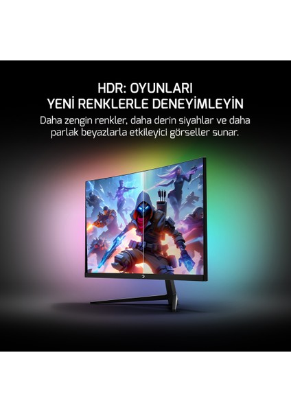 GamePower Vivid T40 24'' Curved RGB 180Hz 0.5ms FHD Va Panel 2x2W Speaker Gaming Monitör (Sıfır Ölü Piksel Garantili)