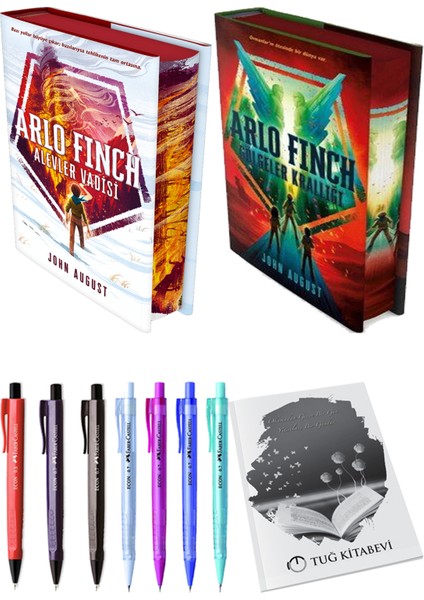 Arlo Finch: Gölgeler Krallığı - Arlo Finch : Alevler Vadisi - John August + Kalem + Not Defteri