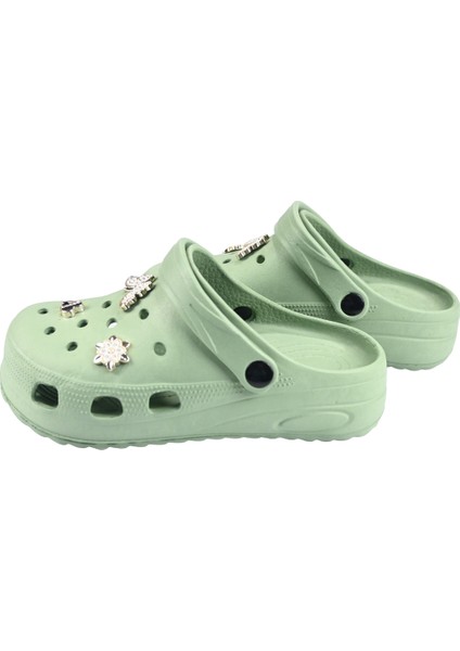 Taşlı Süslü Kelebekli Hafif Rahat Sandalet Crocs Terlik