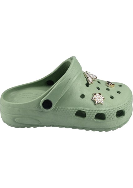 Taşlı Süslü Kelebekli Hafif Rahat Sandalet Crocs Terlik