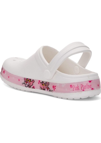 Kız Çocuk Crocs Modeli Pink Panter Desenli Kaymaz Taban Plaj Havuz Deniz Sandalet Terlik