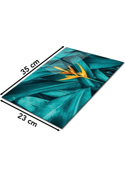 Sarı Çiçek Cam Kesme Tahtası, Silikon Ayaklı, Sunum Kesim Doğrama Tablası, Temperli ve Rodajlı fiyatları