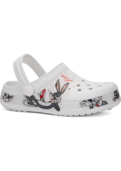 Çocuk Crocs Modeli Bugs Bunny Desenli Kaymaz Taban Plaj Havuz Deniz Sandalet Terlik