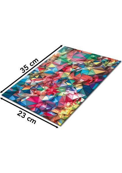 Renkli Geometrik Cam Kesme Tahtası, Silikon Ayaklı, Sunum Kesim Doğrama Tablası, Temperli ve Rodajlı fiyatları