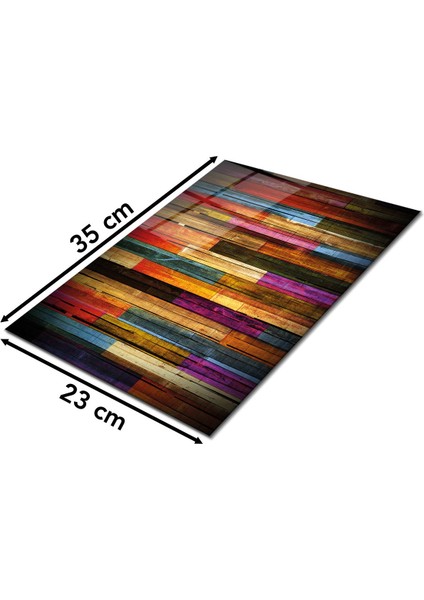 Renkli Ahşaplar Cam Kesme Tahtası, Silikon Ayaklı, Sunum Kesim Doğrama Tablası, Temperli ve Rodajlı fiyatları