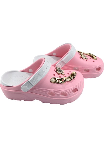 Taşlı Süslü Kelebekli Zincirli Yüksek Topuk Hafif Rahat Crocs Terlik fiyatları
