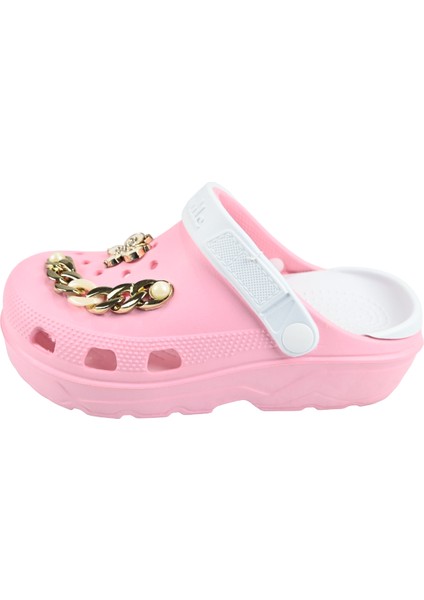 Taşlı Süslü Kelebekli Zincirli Yüksek Topuk Hafif Rahat Crocs Terlik indirimleri