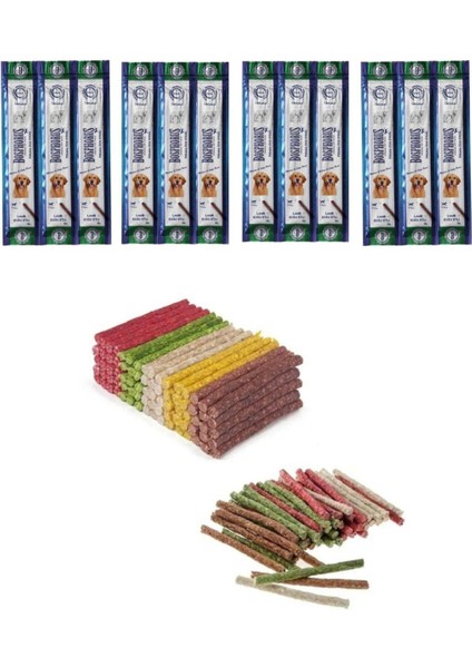 100 Lü Renkli Munchy Ödül Çubuğu + 4 Paket Kuzulu Stick Köpek Ödülü