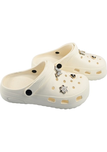 Taşlı Süslü Kelebekli Hafif Rahat Sandalet Crocs Terlik
