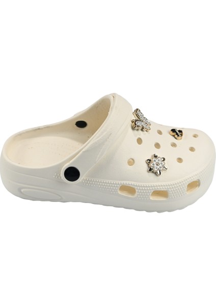Taşlı Süslü Kelebekli Hafif Rahat Sandalet Crocs Terlik