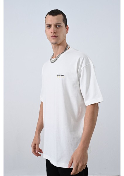 0 Yaka Ön Arka On My Way Sınce 2011 Baskı Oversize Erkek T-Shirt fırsatları